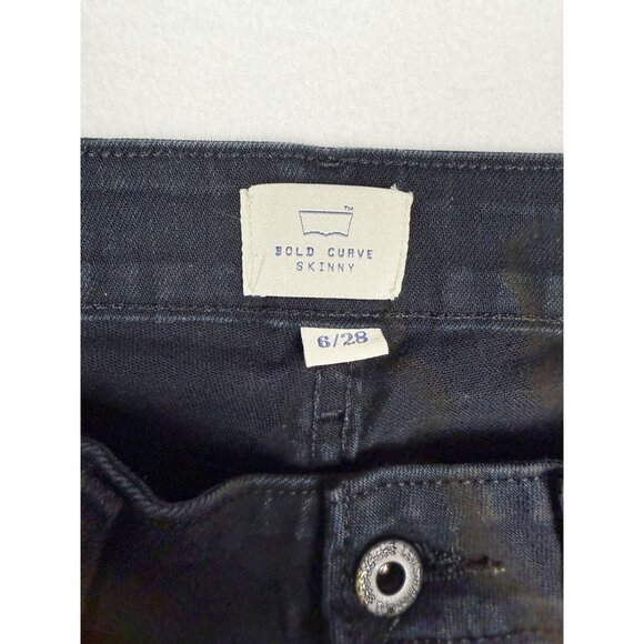 LEVI'S Bold Curve Skinny Dark Wash Black Jeans Size 28 Womens - Picture 4 of 10